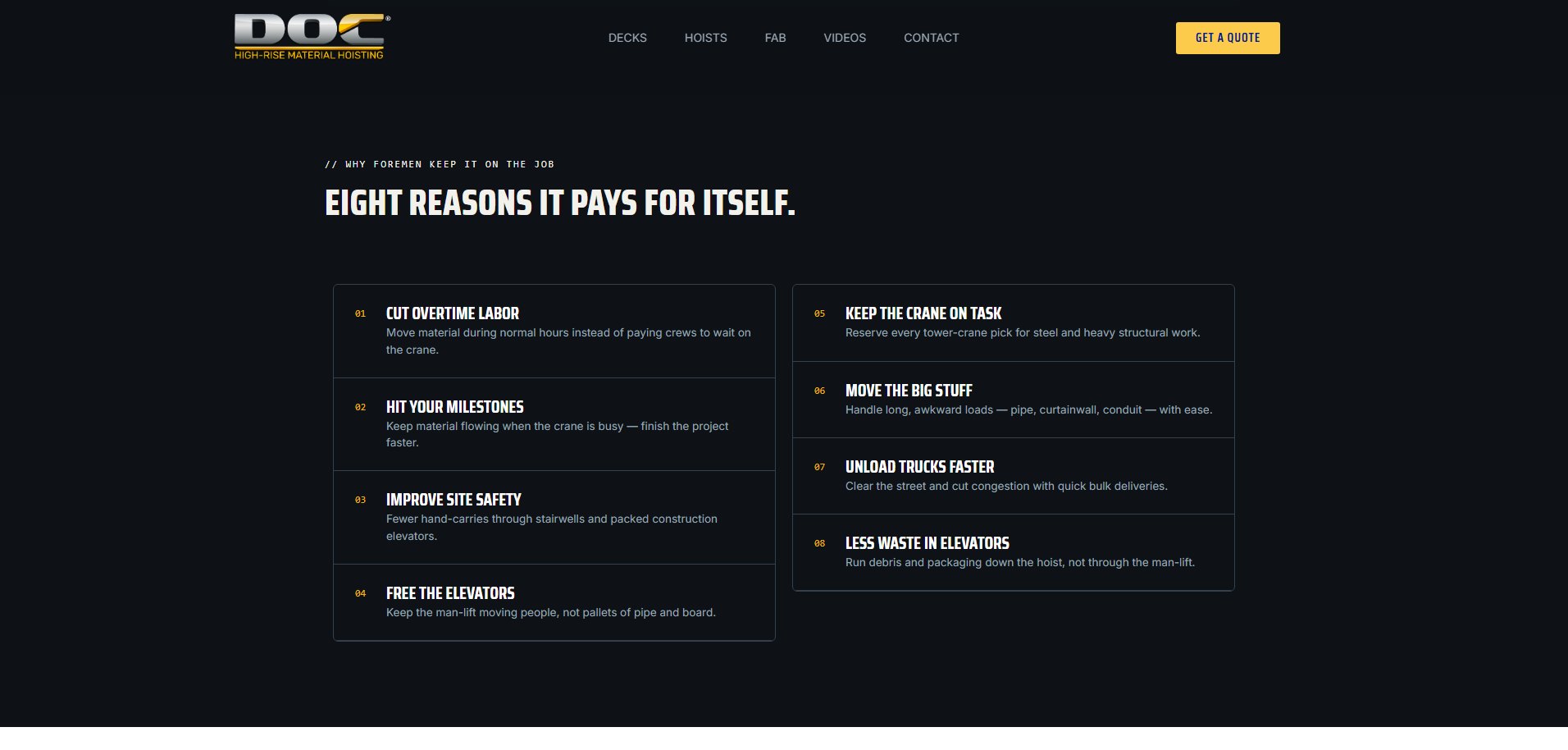DOC Hoist website
