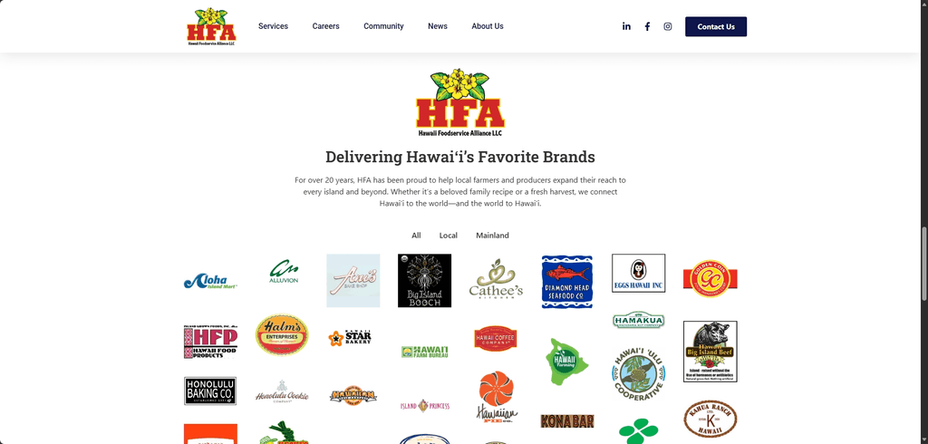 Hawaii Foodservice Alliance website