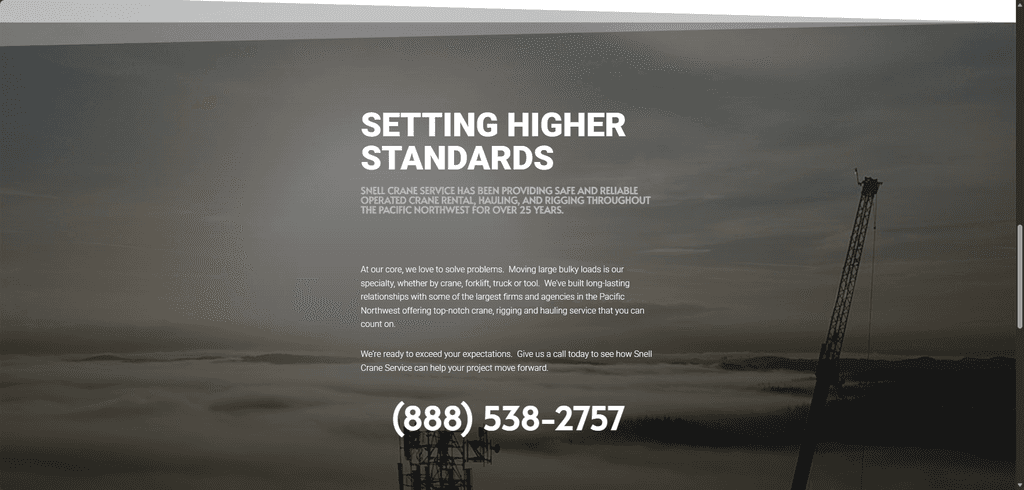 Snell Crane Service website