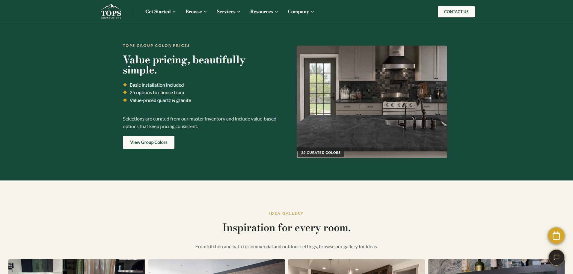 Tops Countertops website